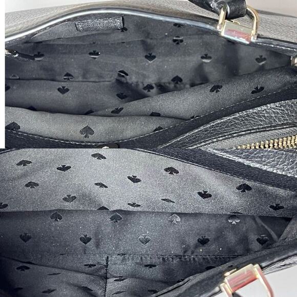 Kate Spade Leila Pebbled Leather Satchel Crossbody Handbag Black Very Nice $399 - Picture 9 of 13